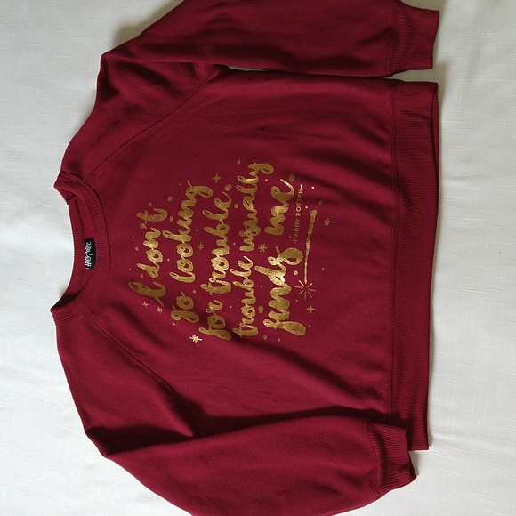 Harry Potter Sweatshirt Sweater Pullover Round Neck Wine Color Size Medium - Picture 5 of 12